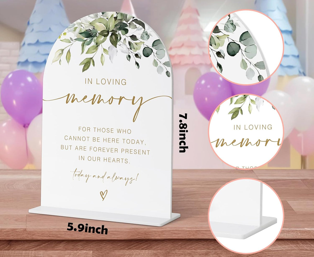 Loving Memory Sign, Wedding Memorial Sign, Greenery Gold Bridal Shower Decorations, In Wedding