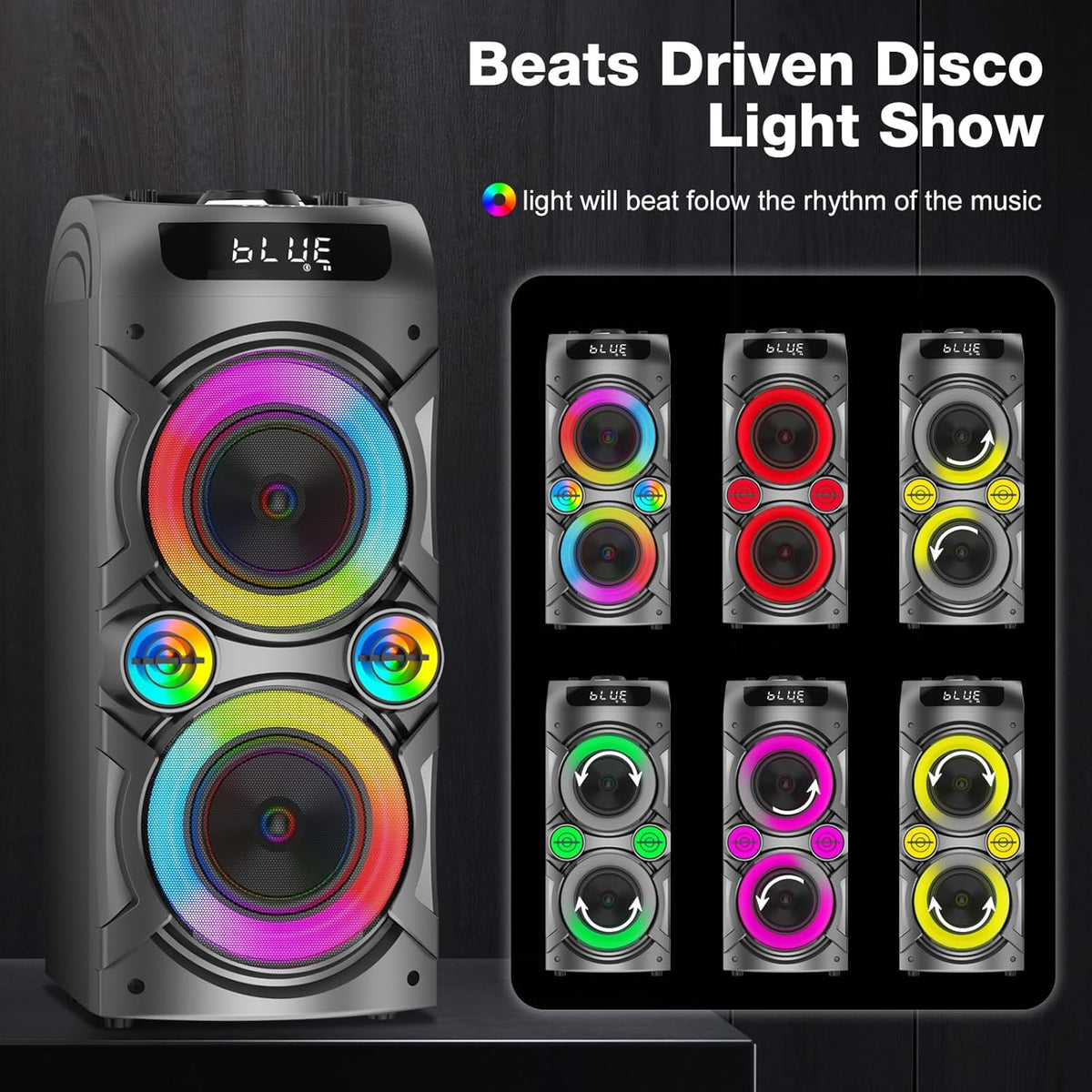 Portable Bluetooth Speaker 100W Big Powerful Wireless Boombox TWS Pairing Loud Stereo Sound Deep