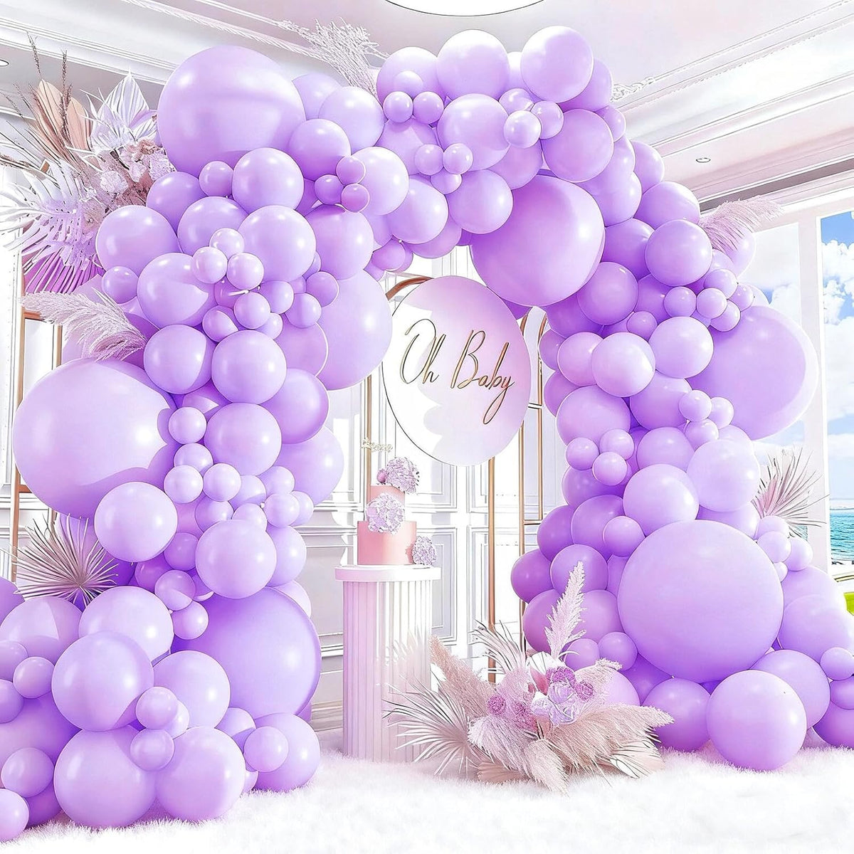 412pcs Pastel Purple Balloon Garland Arch Kit 18 12 10 5 Inch Different Sizes Light Purple Latex