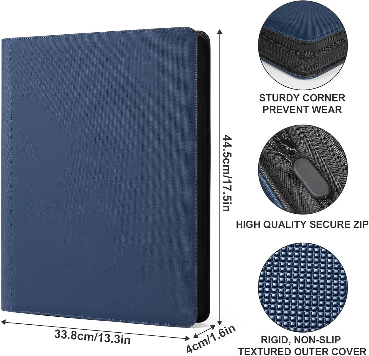 GEAoffice 16 Pockets Card Binder for 1000+ Cards, Premium Sturdy Card Holder Album, PU Cover
