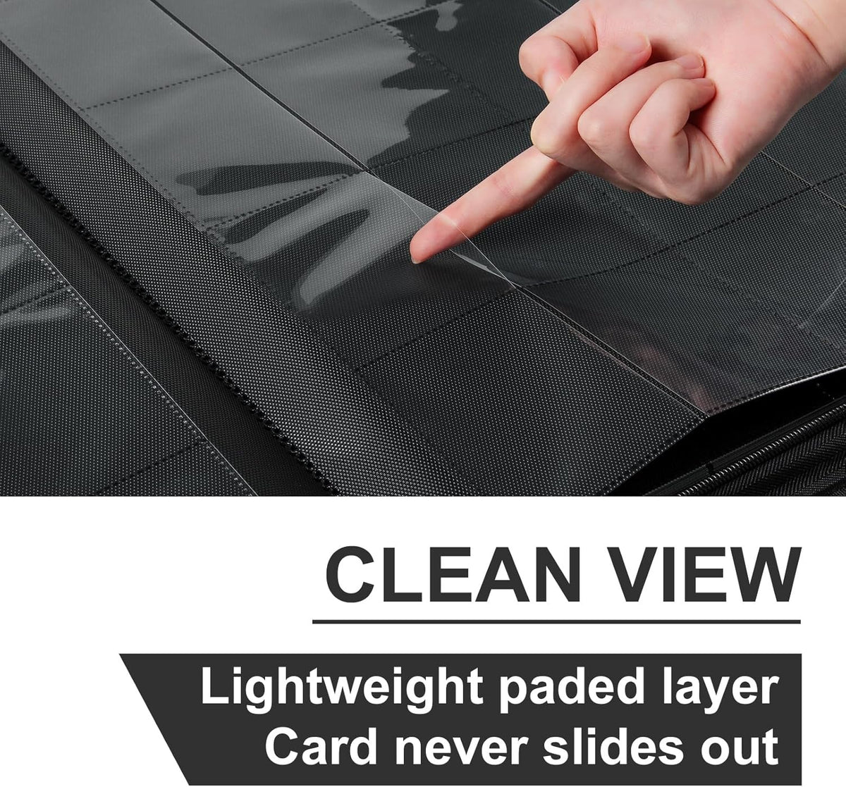 Premium Card Binder 16 Pocket, GEAoffice PU Cover Trading Card binder for 1000+ Cards, Sturdy Card