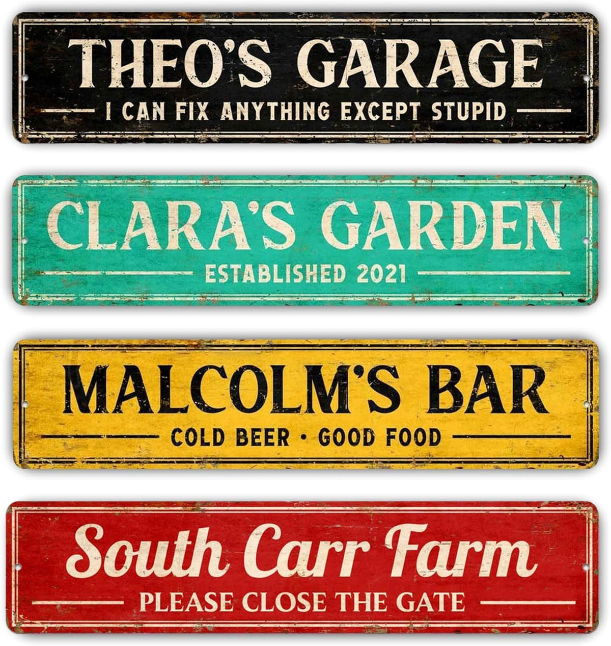Custom Metal Sign 8x24 Inches - Personalized Street Home Bar Wall Decor, Fade-Resistant Aluminum