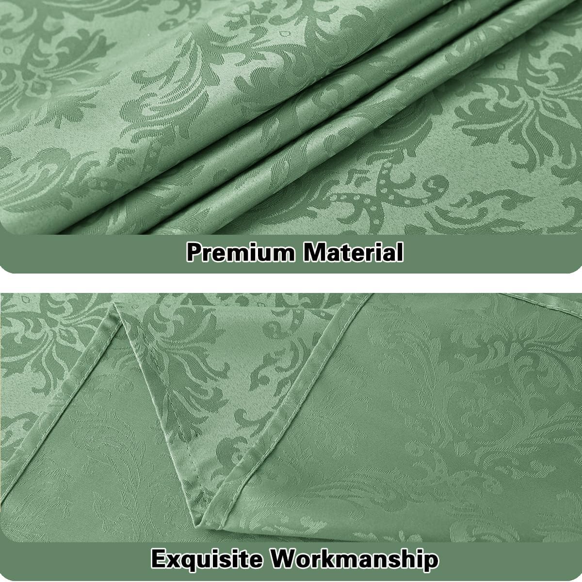 Flower Jacquard Rectangle Tablecloth 60 x 120 Inch Spill Proof Wrinkle Free Heavy Damask Table