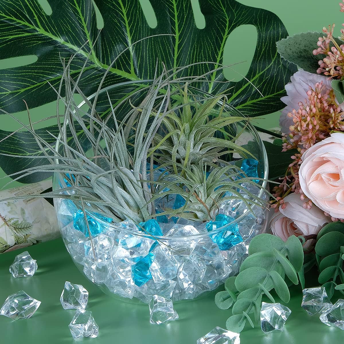 Acrylic Crushed Ice Rocks, Babenest 150 PCS Fake Crystals Plastic Ice Cubes Diamonds Gems for Vase