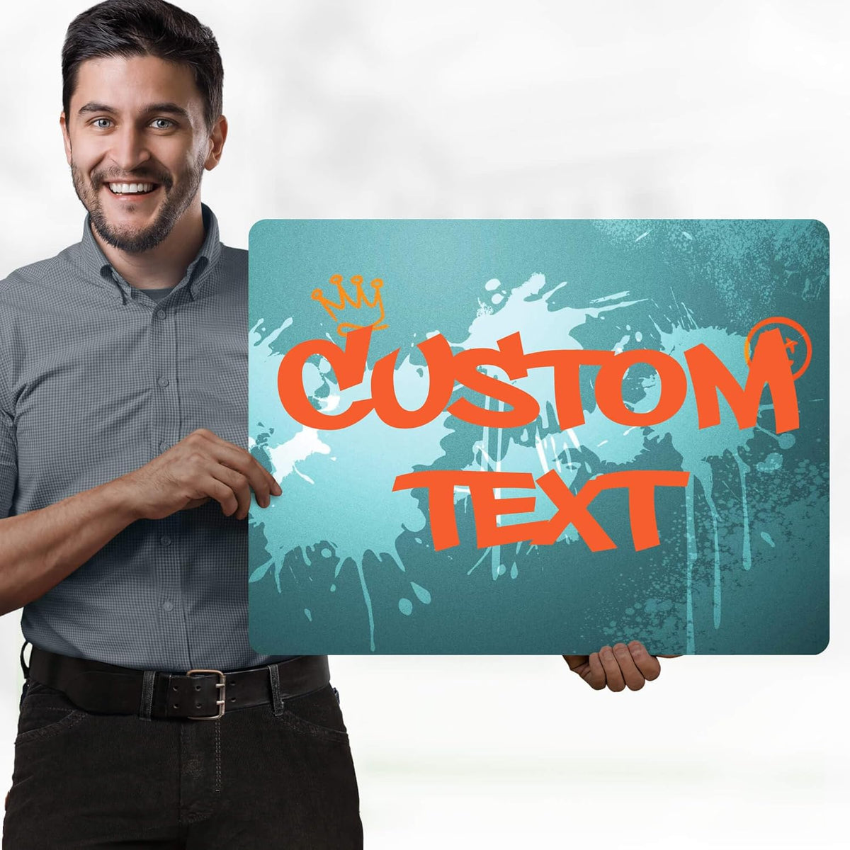 Custom Sign, Custom Street Sign, 11 Font Colors, 13 Font Styles, 4 Hole Options, 22 Sizes, 18x24