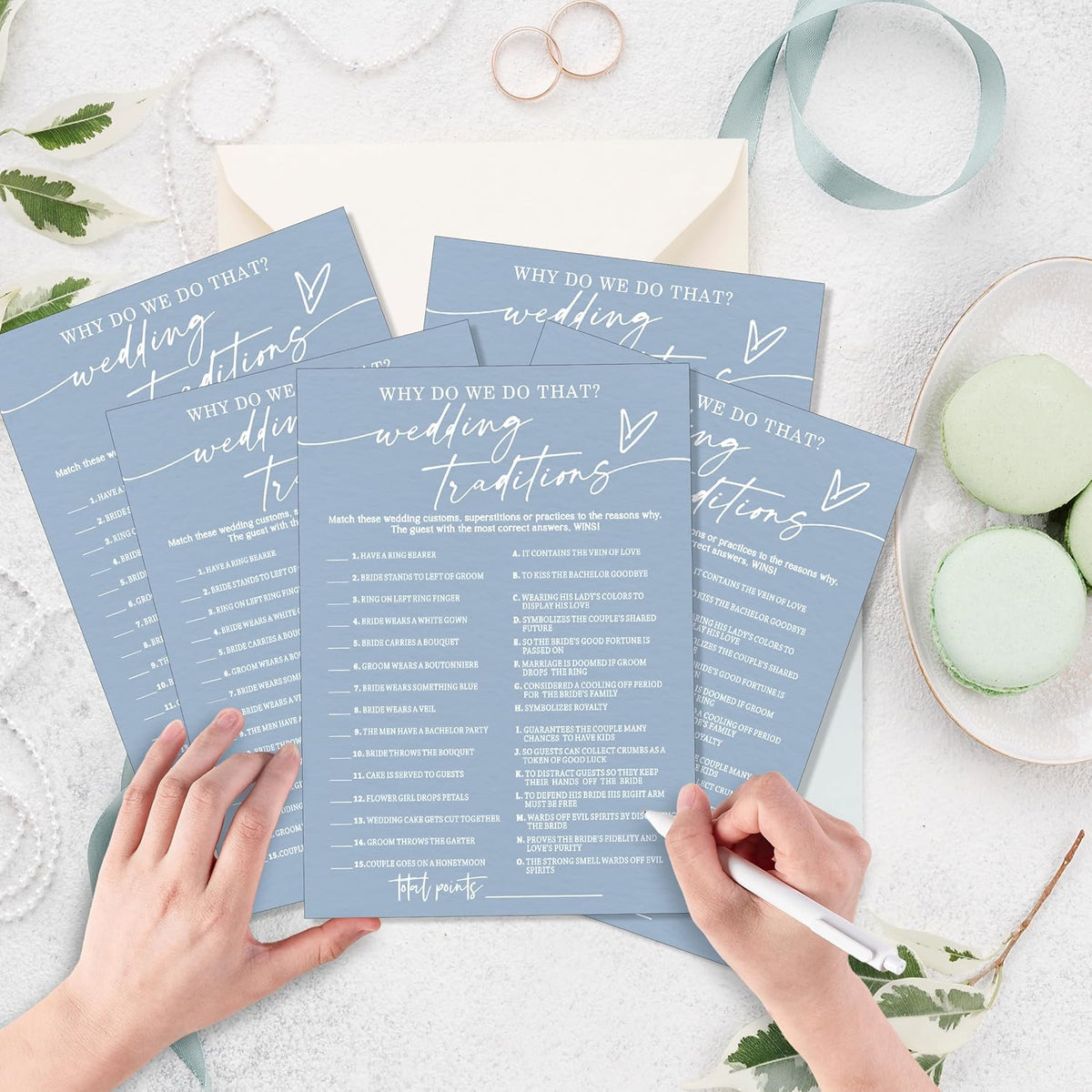 Fun Wedding Games Set - 25 Bridal Shower Games Cards, Engaging Bridal Party Entertainment for