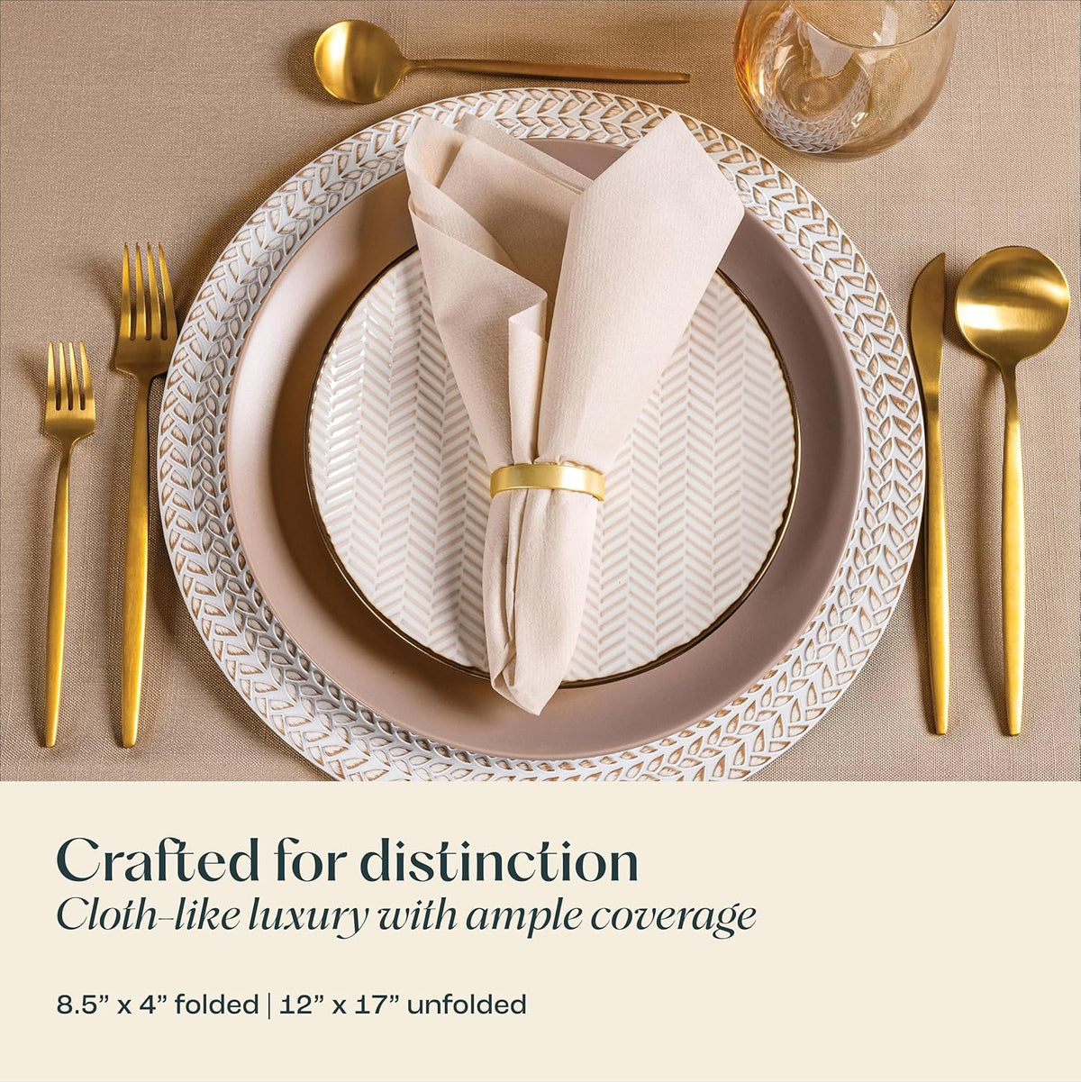 50-Pack Disposable Linen-Feel Pale Blue Napkins, 12" x 17" Cloth-Like Paper Dinner Napkins For