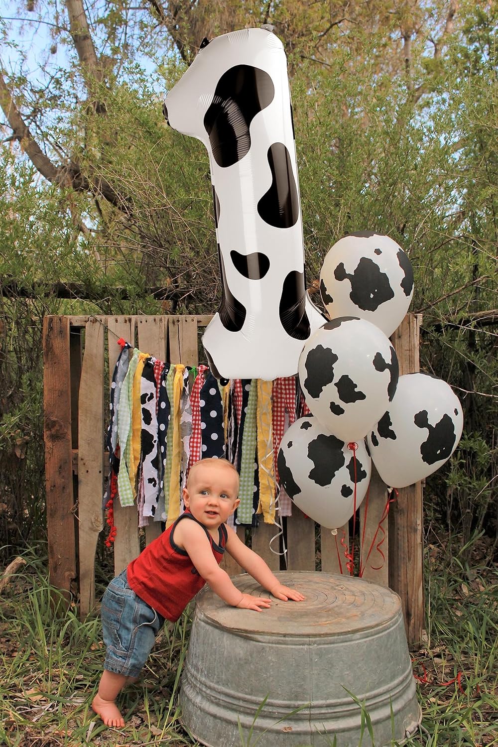 Cow Print Number Balloon Birthday Decorations, 40 inch Number balloon 0-9(Zero-Nine), Cow Balloon