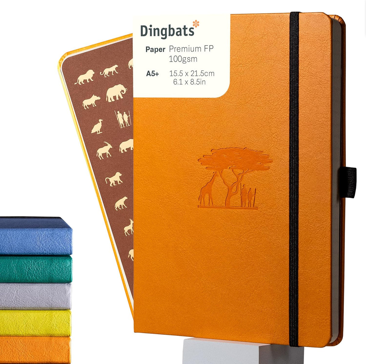 Dingbats* Earth Dotted Writing Journal Notebook A5 - Vegan Leather Hardcover - Ideal for Work