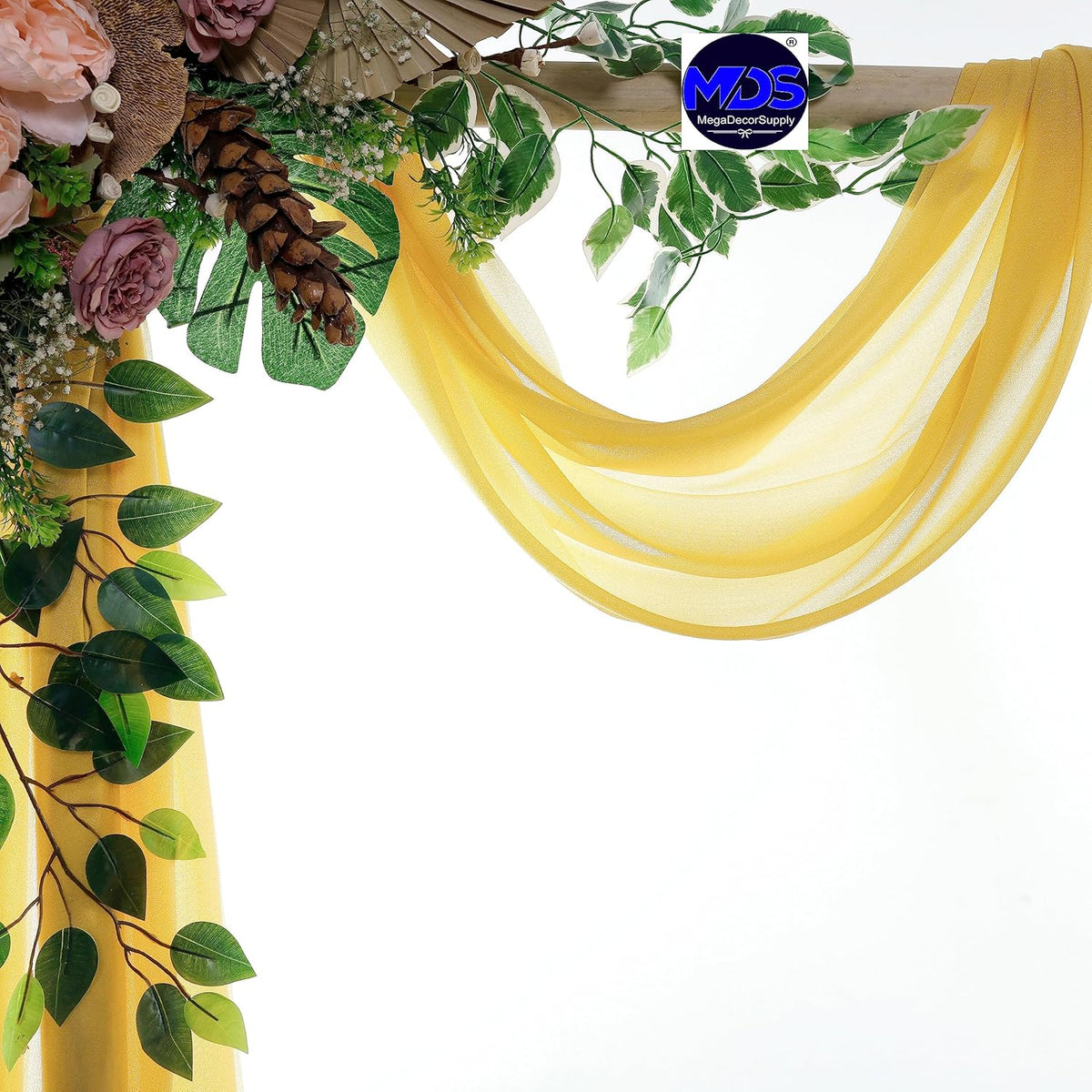 MDS Halloween Chiffon Draping Fabric - 2 Panel, 30" Wide x 20ft Long - Sheer Spooky Arbor & Canopy