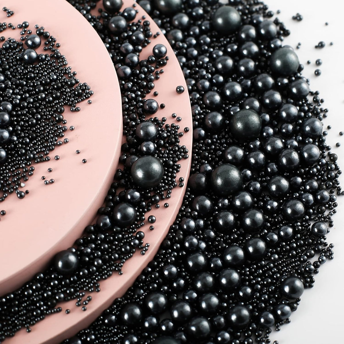 Kasvan Black Pearl Sugar Sprinkles - Edible Candy Pearls 130g/4.58 Oz, Mix Size, Baking Cake