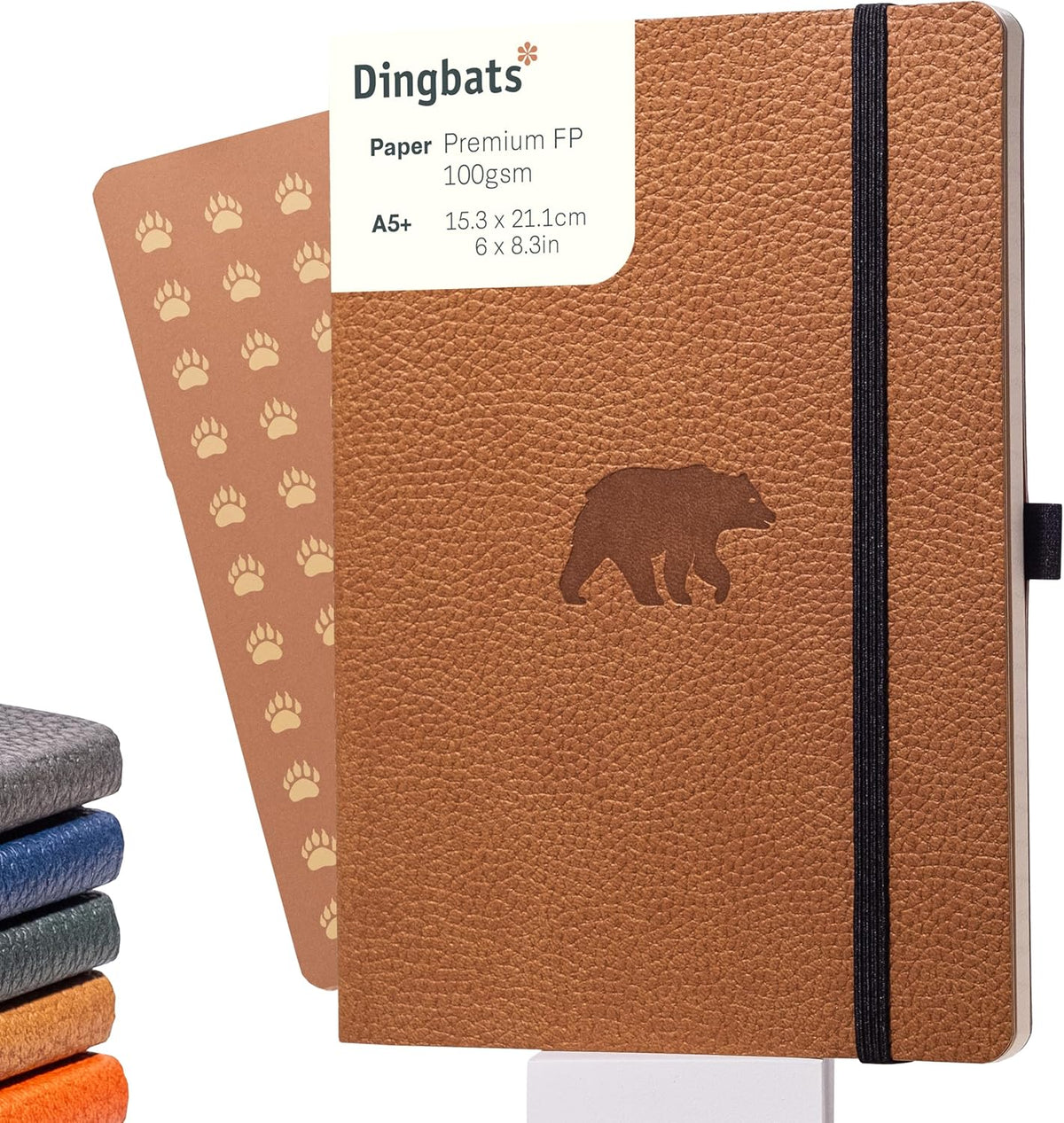 Dingbats* Wildlife Dotted Journal Notebook A5 - Vegan Leather Soft Cover, Ideal for Work, Travel