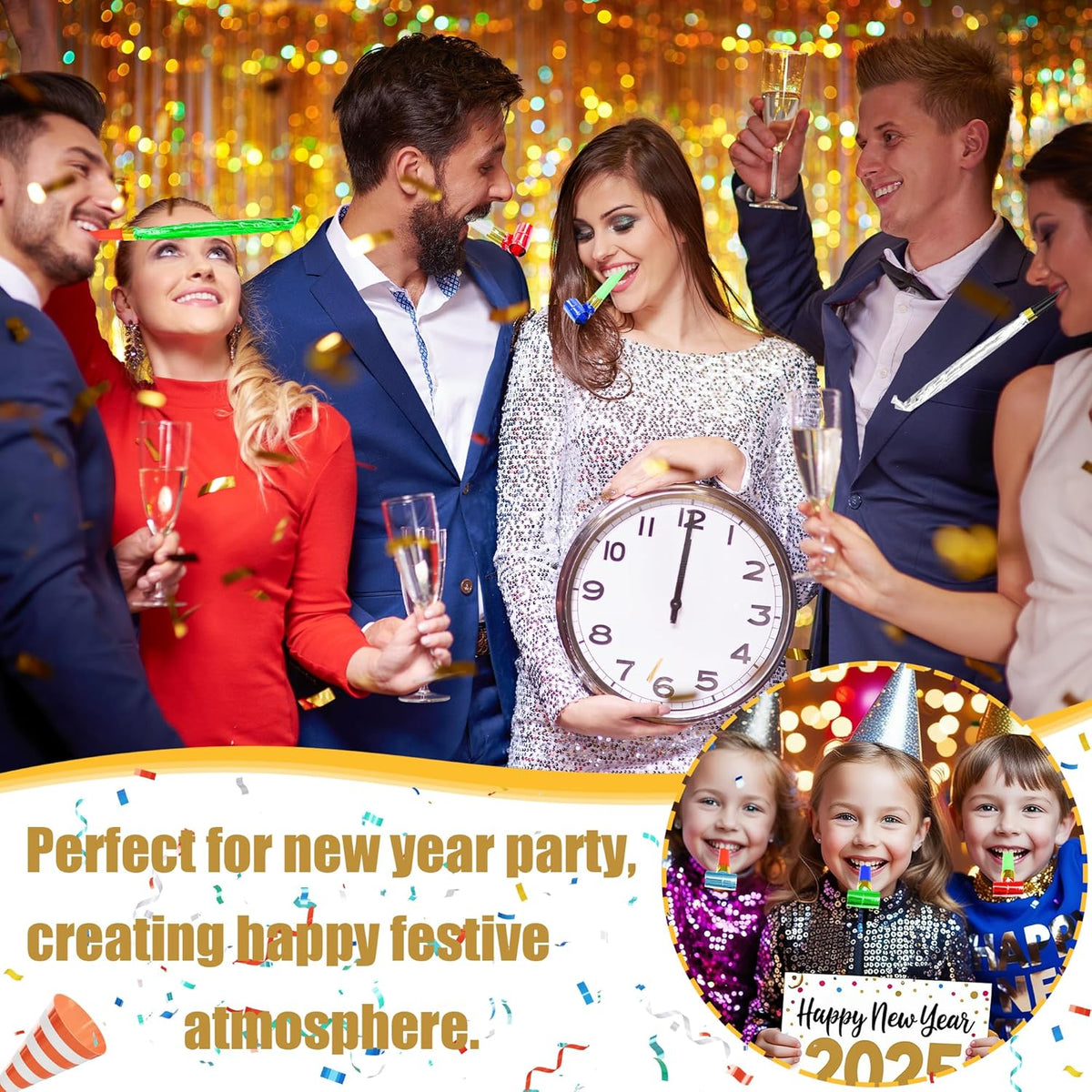12 Pcs Party Blower Colorful Blowouts Noisemakers Birthday Blowouts Whistles for Party