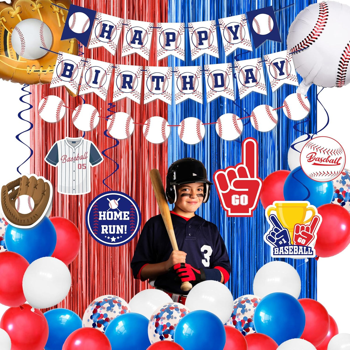 Baseball Party Decorations, Baseball Birthday Party Supplies Kit, Include Sport Themed Birthday