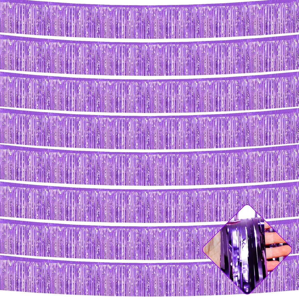 10 Pack 10 Feet Foil Fringe Garland Metallic Tinsel Streamers Banner Wall Hanging Curtain Backdrop