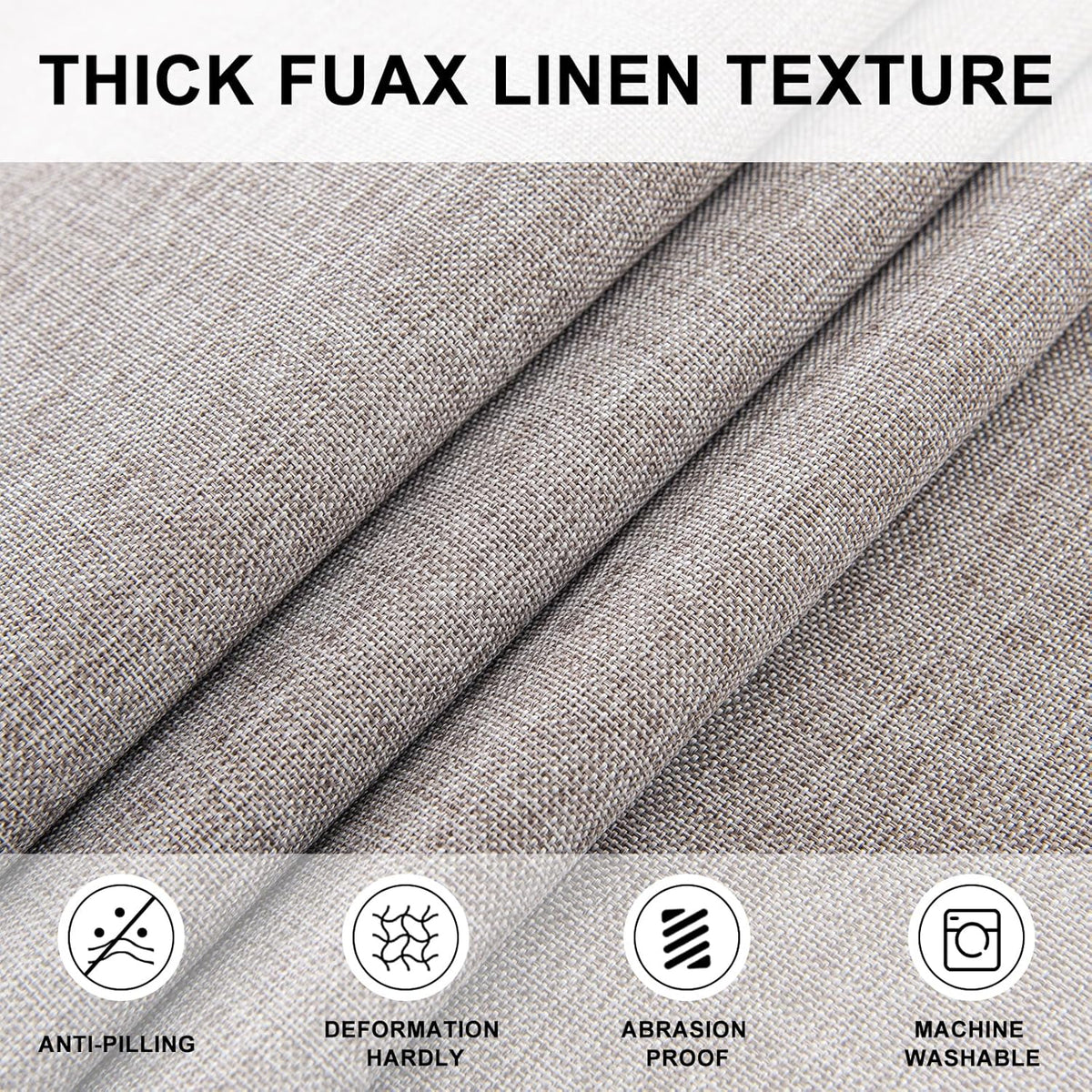 Hiasan 60 Inch Linen Round Table Cloth - Wrinkle and Stain Resistant Washable Polyester Fabric