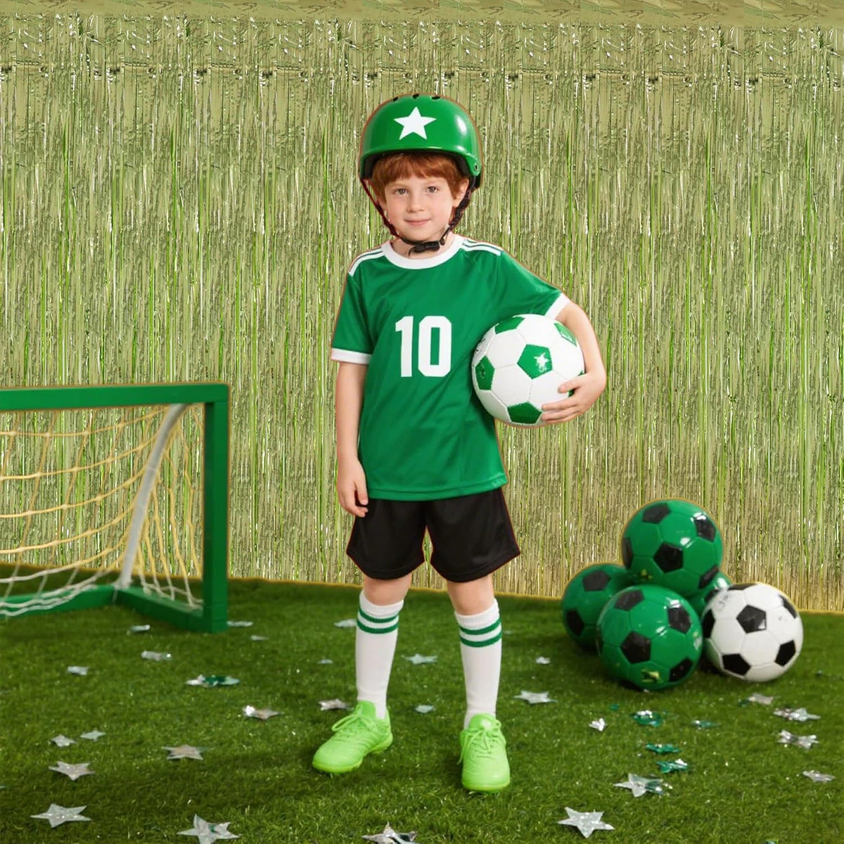 TONIFUL 3Pcs Light Green Door Streamers,Green Photo Booth Backdrop,Metallic Streamers Green Foil