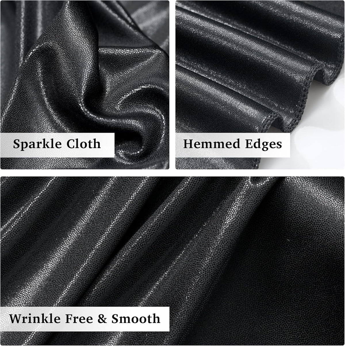 30ftx10ft Black Sequin Backdrop Curtain for Parties, Wrinkle Free Glitter Photo Backdrop Drapes 6