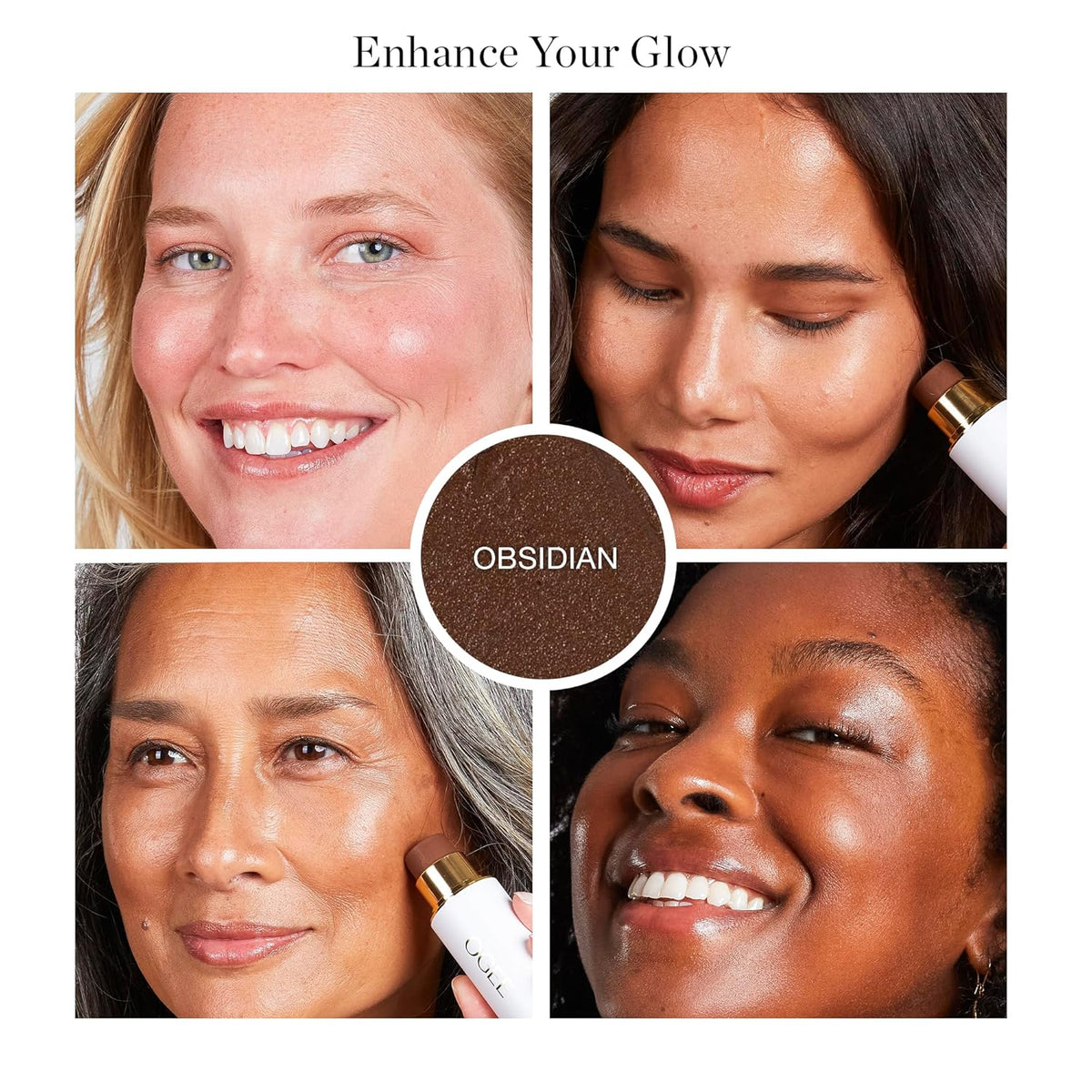 Ogee Sculpted Face Stick (OBSIDIAN - MATTE DEEP BRONZE) Certified Organic Bronzer Stick & Contour