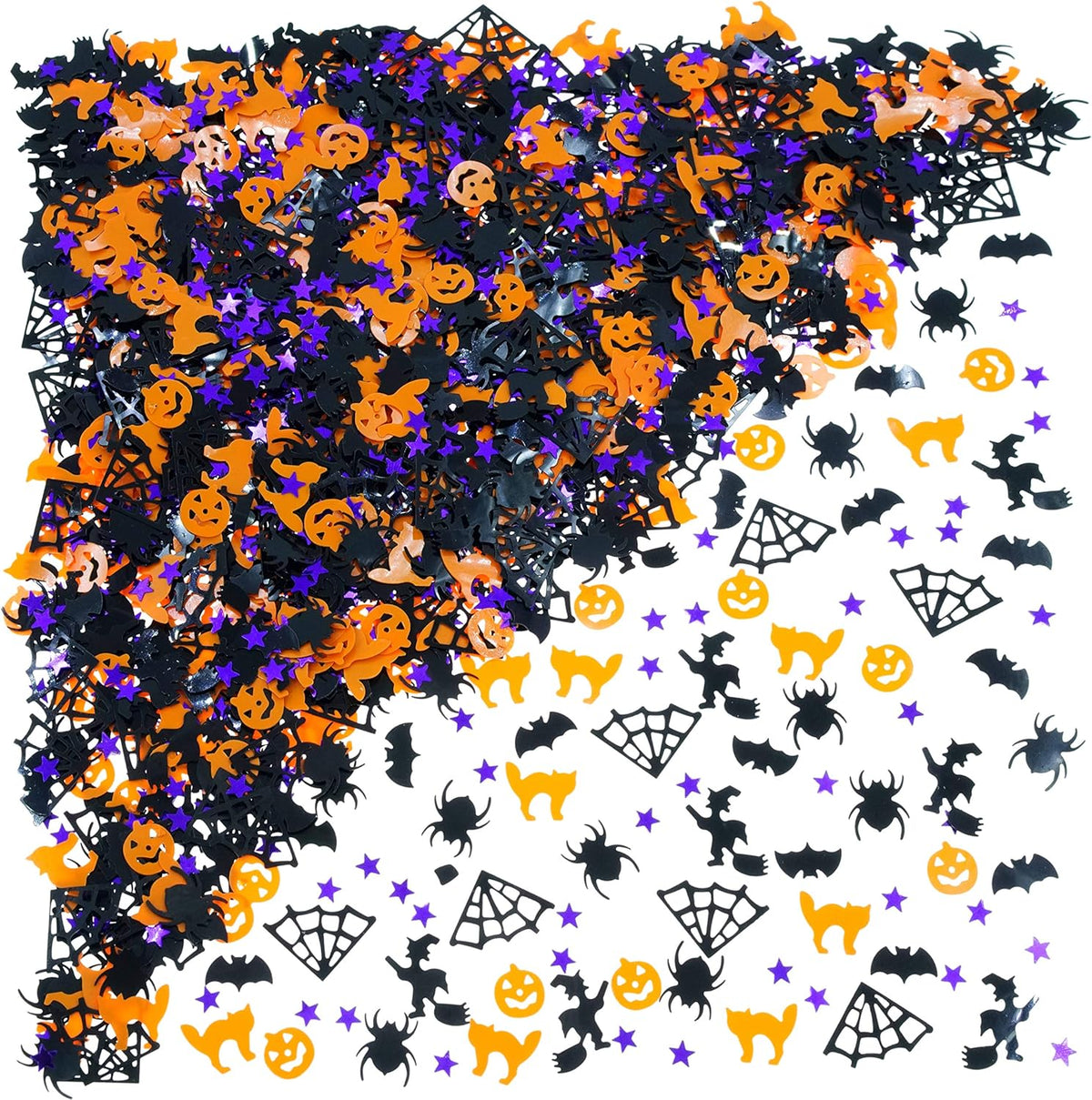 Halloween Party Table Scatter - Pumpkin Spider Webs Foil Metallic Sequins Confetti Trick or Treat
