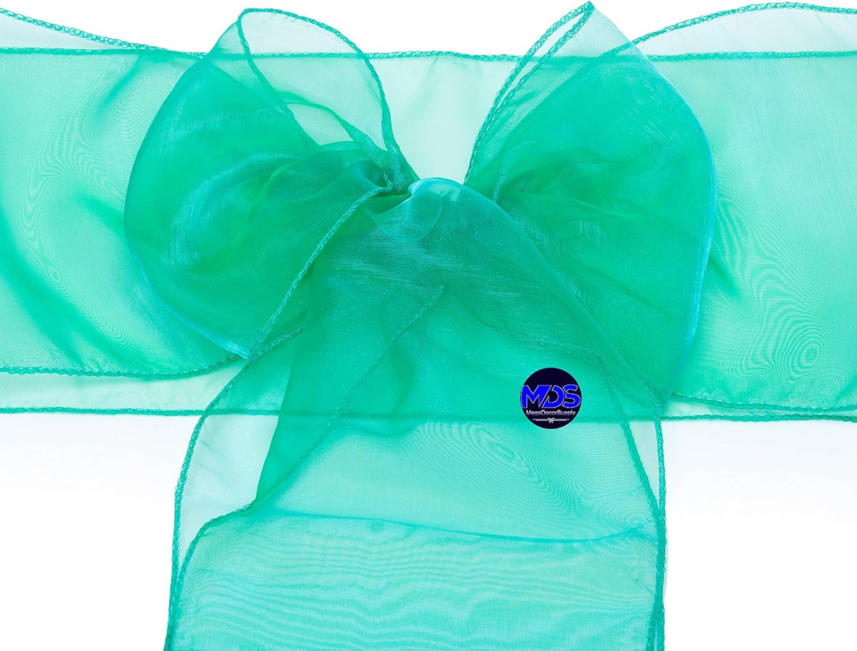 MDS Pack of 75 PCS Organza Chair Sashes Wider Dining Chair Bows Ribbon Tie Back for Wedding Party