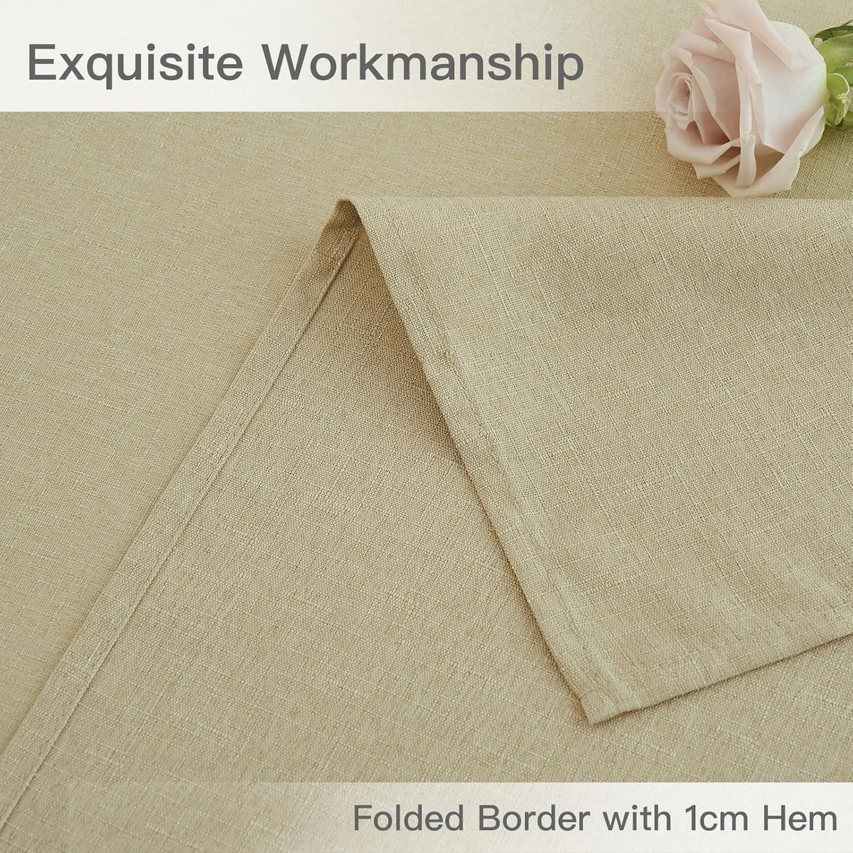 maxmill Rectangle Linen Texture Tablecloth Stain Proof Waterproof Wrinkle Free Washable Dining