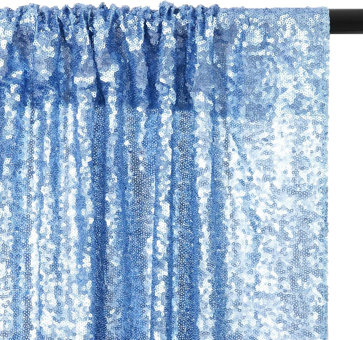 Eternal Beauty Baby Blue Sequin Backdrop, 6x8 Ft Glitter Background Curtains for Shimmer