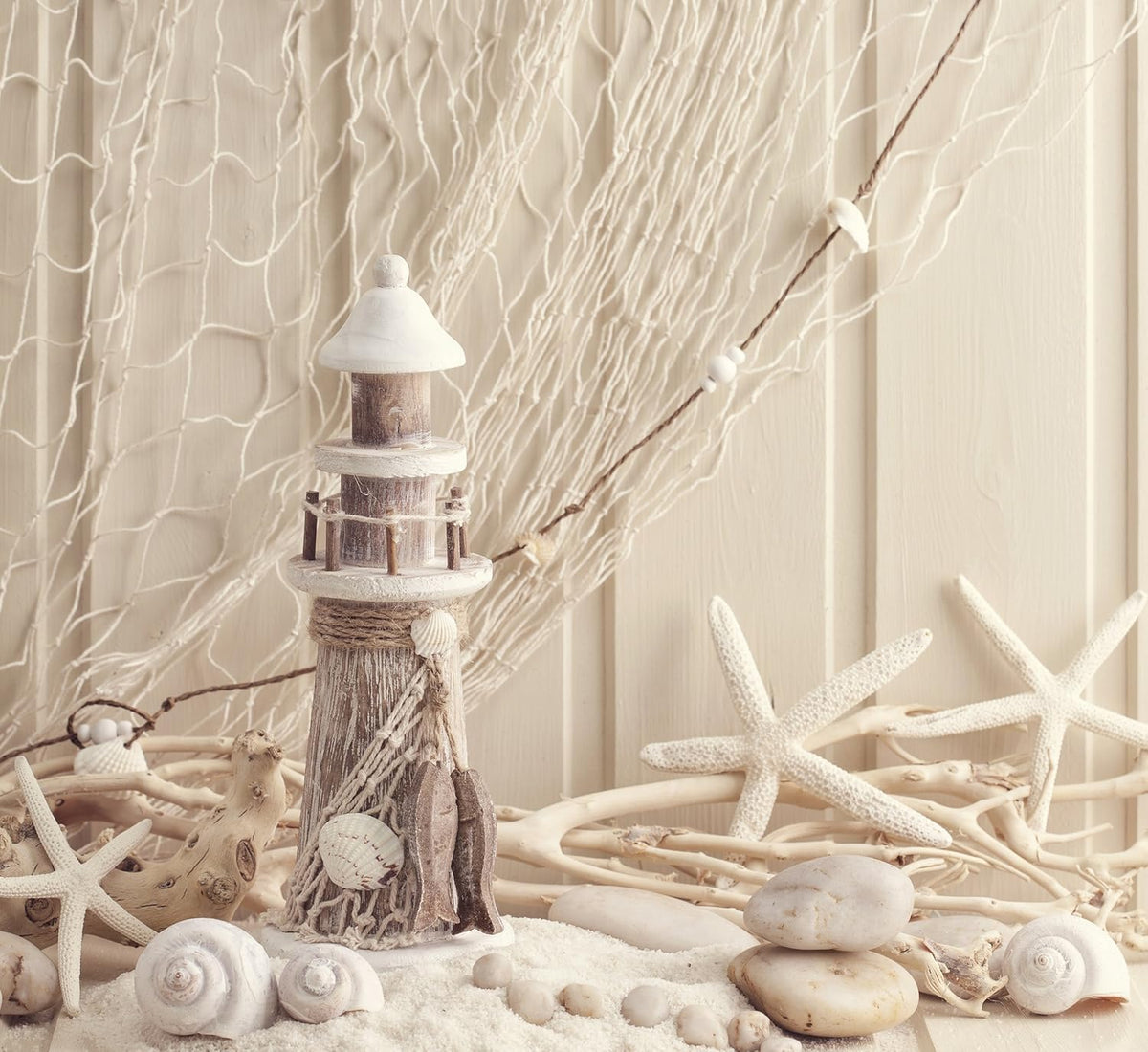 Natural Fish Net Party Decorations for Pirate Party, Hawaiian Party, Nautical Themed Cotton Fishnet