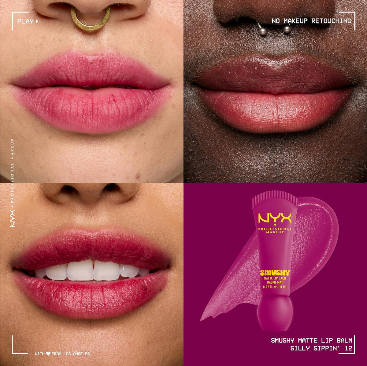 NYX PROFESSIONAL MAKEUP Smushy Matte Lip Balm, Tinted Lip Moisturizer with Soft, Matte Finish
