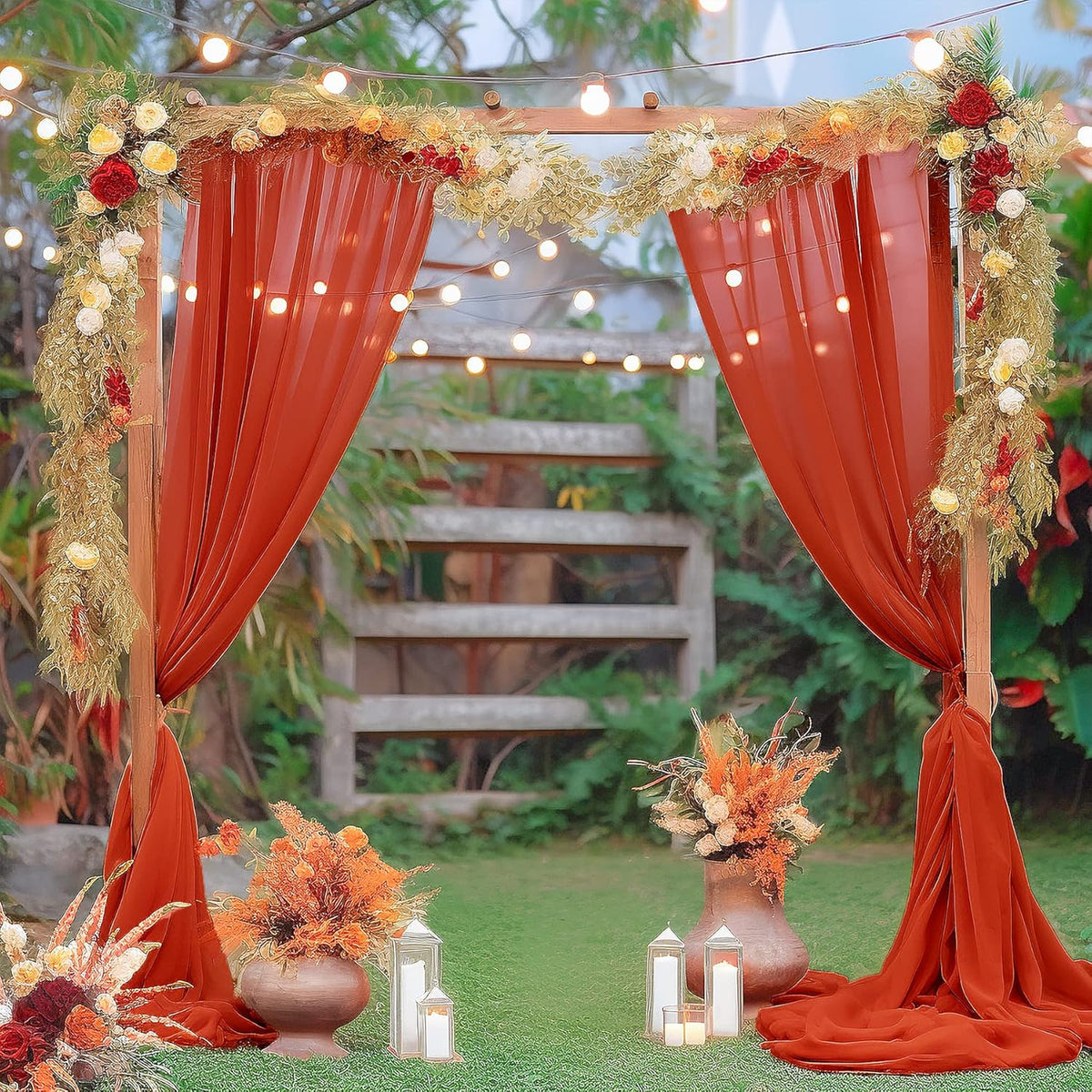 Arch Drapes for Wedding Arch Draping Fabric Terracotta Sheer Backdrop Curtain for Ceremony Bridal