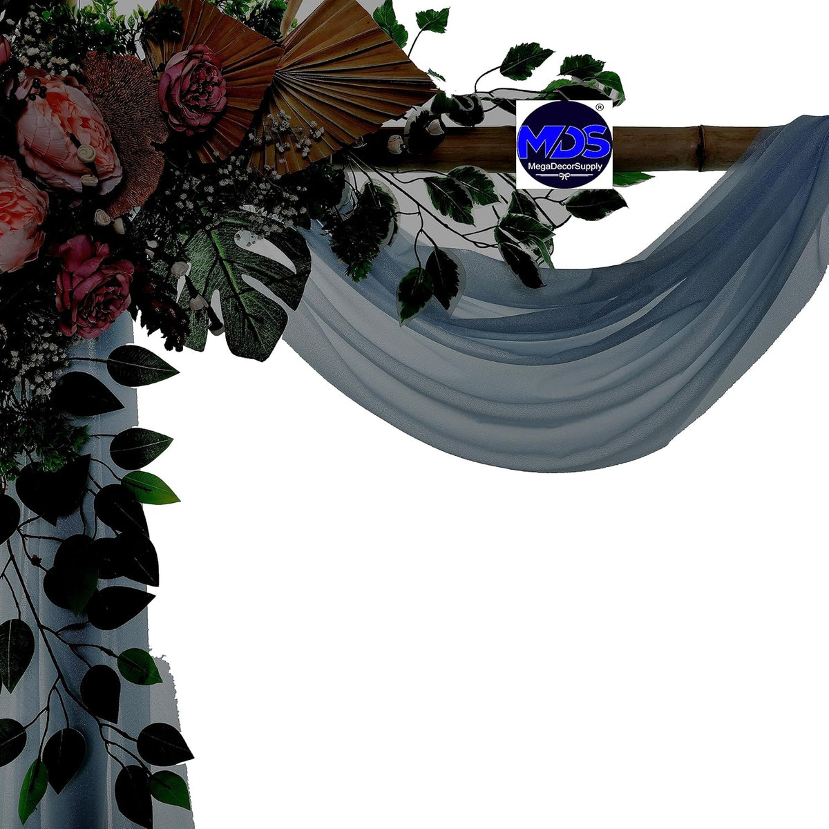 MDS Halloween Chiffon Draping Fabric - 1 Panel, 30" Wide x 50ft Long - Sheer Spooky Arbor & Canopy