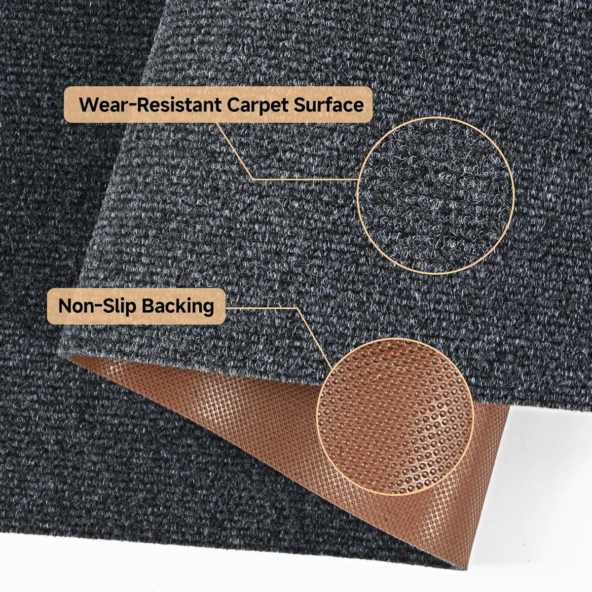 jxgzyy Runner Rugs 3 x 10 ft, Non Slip Entrance Doormat, 0.25” Thickness Indoor Outdoor Carpet