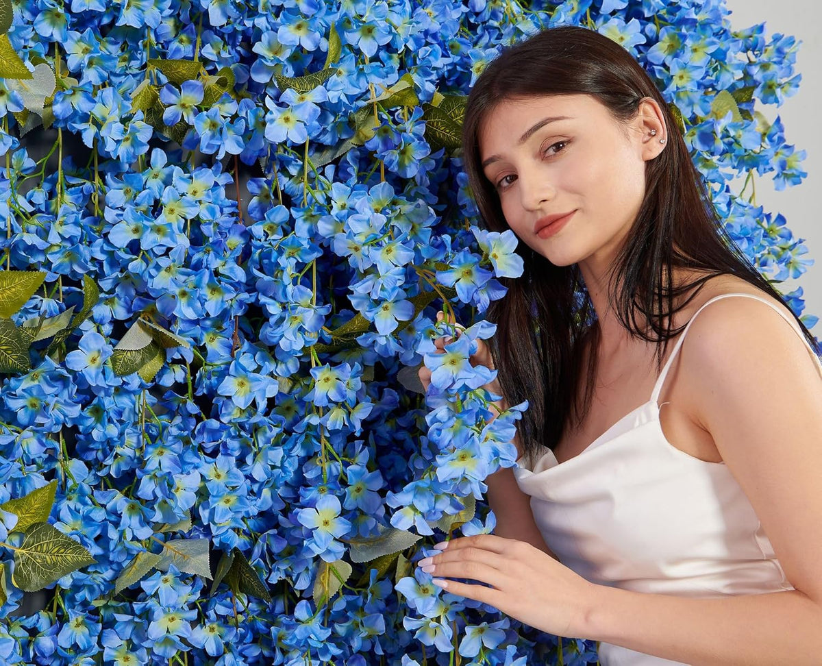 Flower Garland, Artificial Hydrangea Vine Flowers, Hanging Fake Hydrangeas Vine for Room