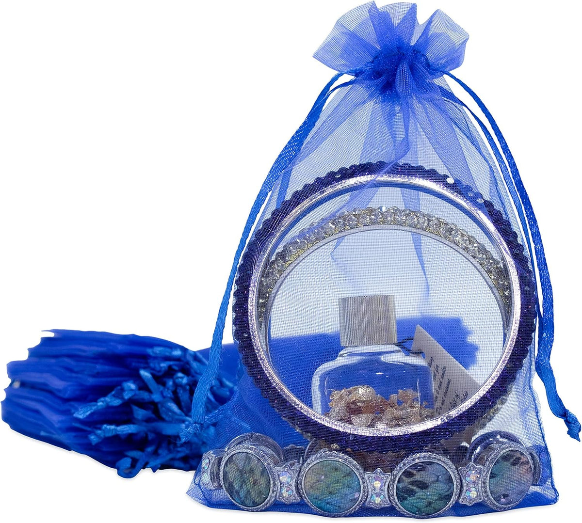 TheDisplayGuys 100-Pack 4x6 Royal Blue Sheer Organza Gift Bags with Drawstring, Jewelry Candy Treat