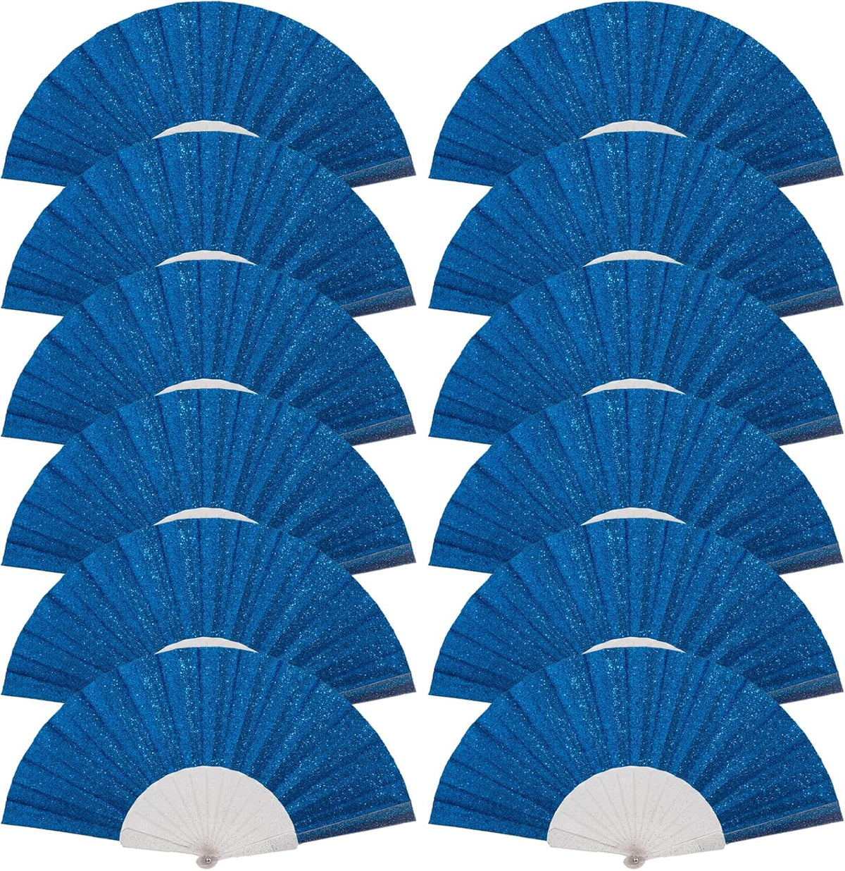 12 Pack Handheld Fan,Folding Hand Glitter fan with Shining Transparent Fan Rib – Ideal for Wedding
