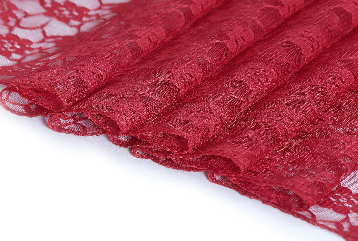 MDS Pack of 15 Wedding 12 x 108 inches Lace Table Runner for Wedding, Decorations for Birthday