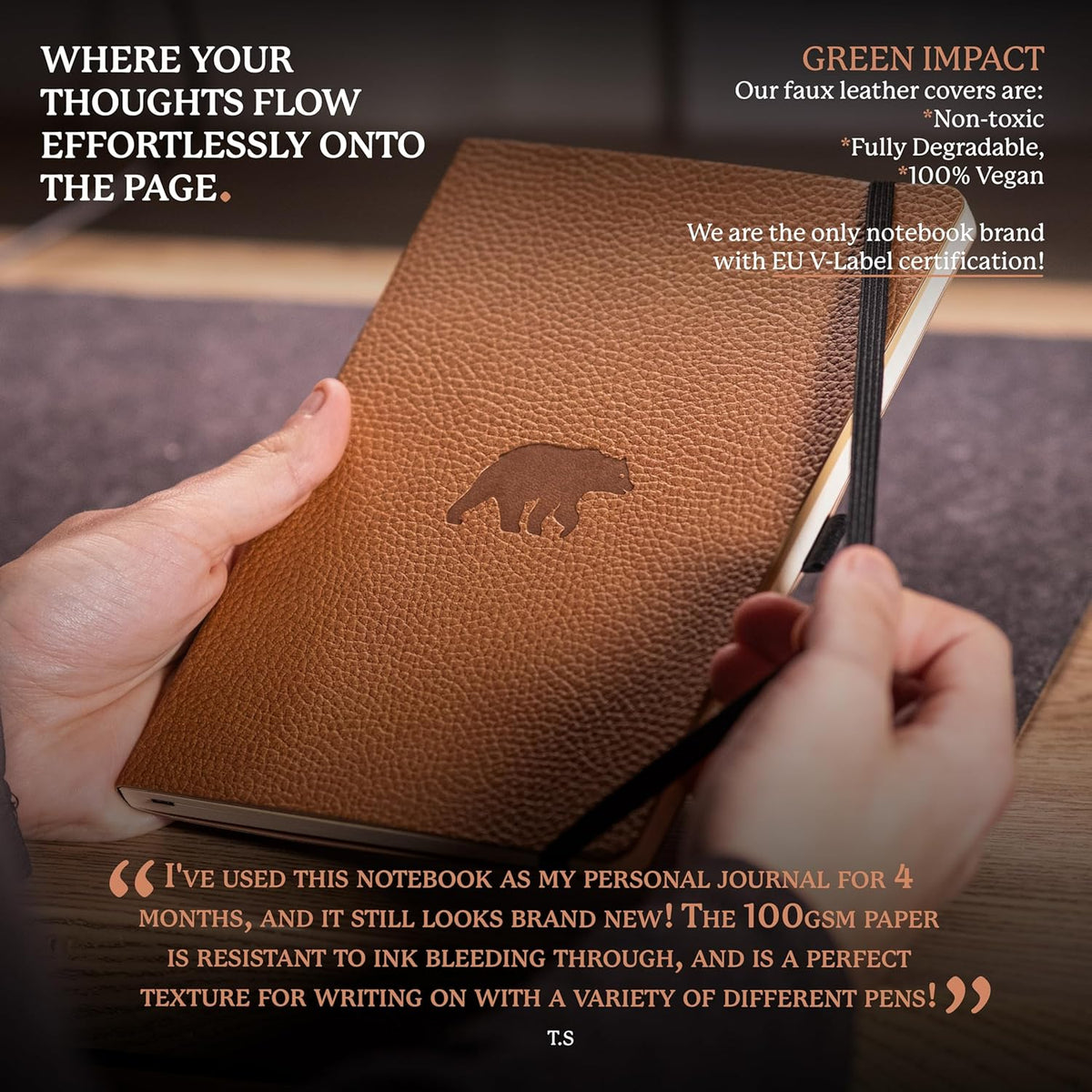 Dingbats A5 Wildlife Ruled Notebook Journal - Premium Vegan Leather Softcover Executive Journal for
