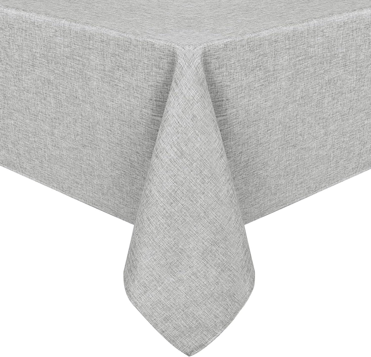 Hiasan Faux Linen Rectangle Tablecloth - Wrinkle and Stain Resistant Washable Table Cloth for
