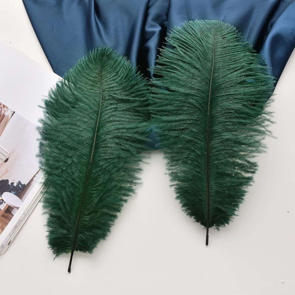 Ballinger Blackish Green Ostrich Feathers Bulk- 24pcs 8-10inch for Wedding Party Centerpieces