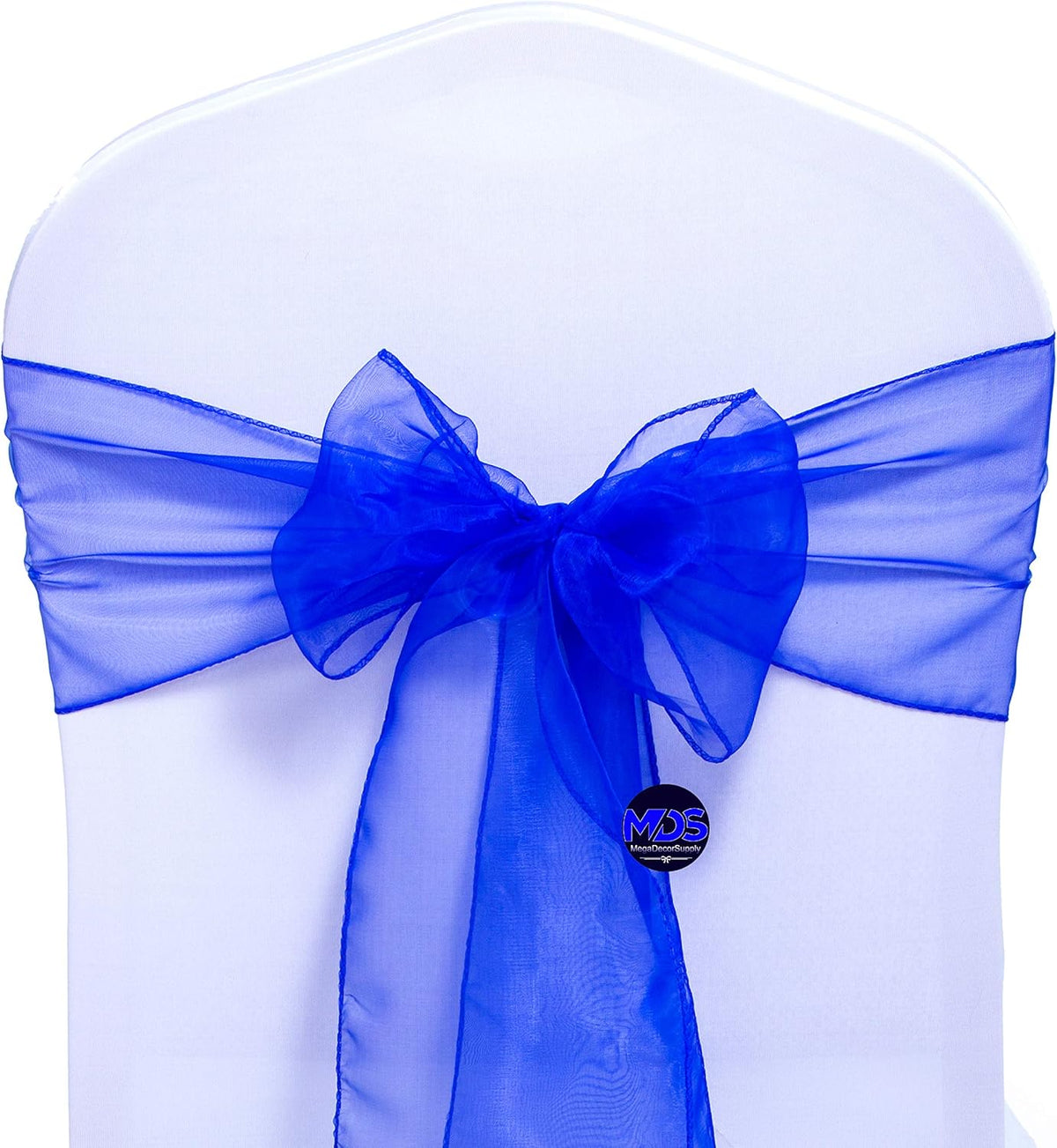 MDS Pack of 50 PCS Organza Chair Sashes Wider Dining Chair Bows Ribbon Tie Back for Wedding Party
