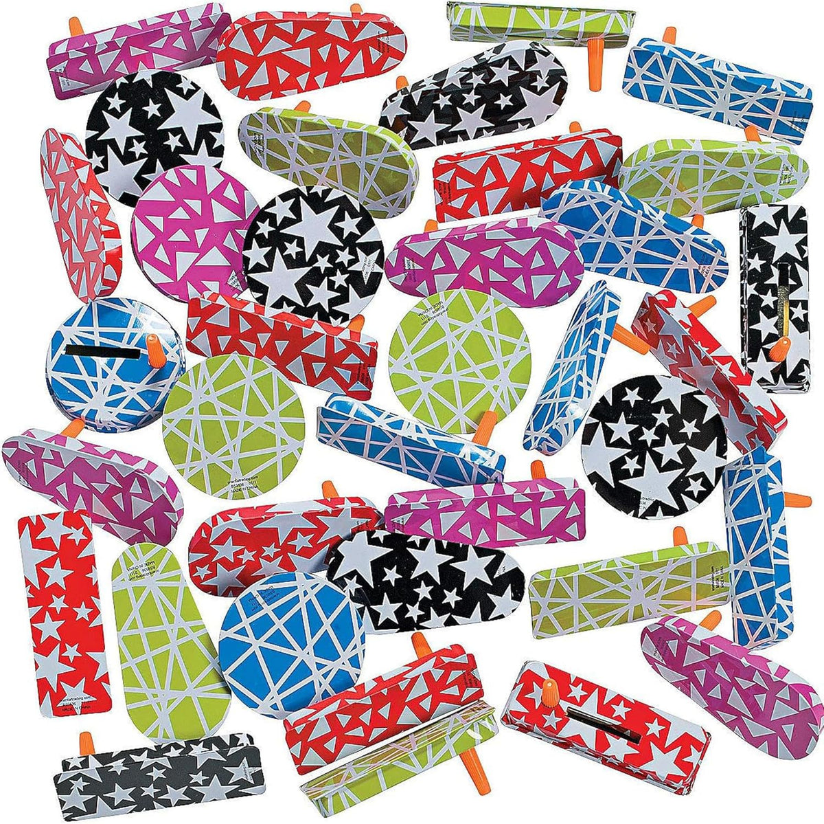 Fun Express Bulk Metal Noise Makers for Sporting Events - 50 Pack Hand Clappers & Clackers for
