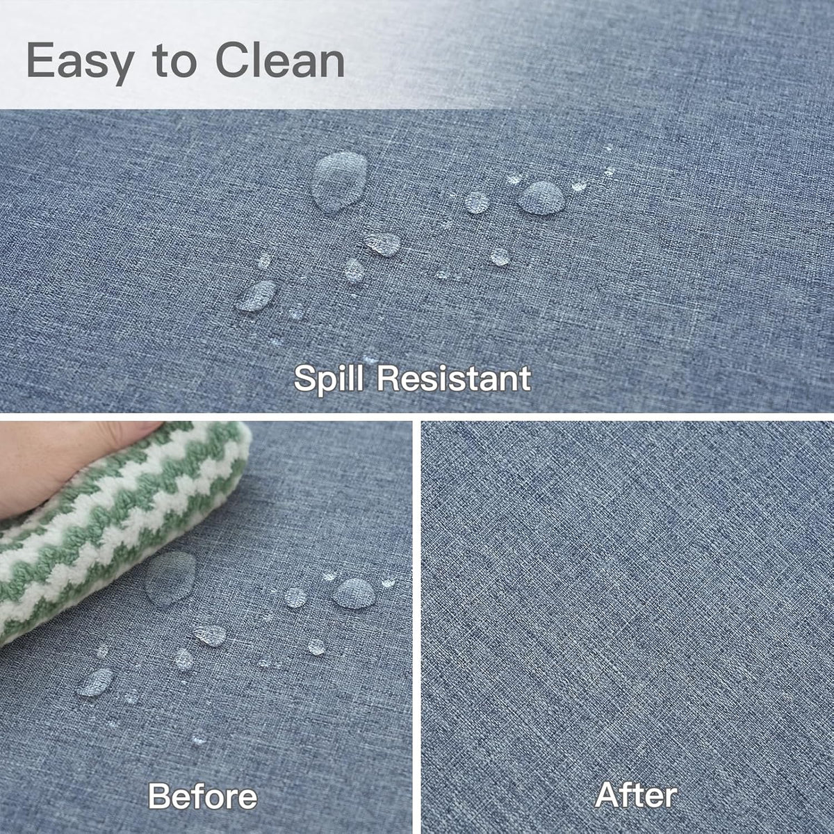maxmill Linen Texture Tablecloth Water Resistant Antiwrinkle Spillproof Wipeable Washable Soft