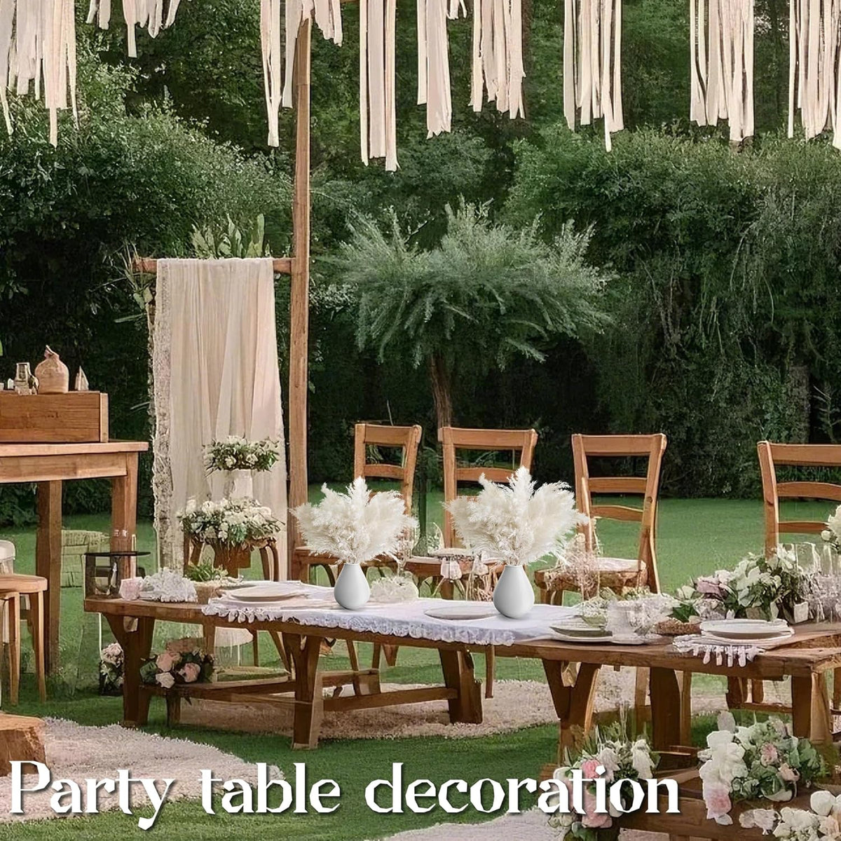40PCS White Pampas Grass for Home Decor - Elegant Boho Decor - Premium Quality Pampas Grass Stems
