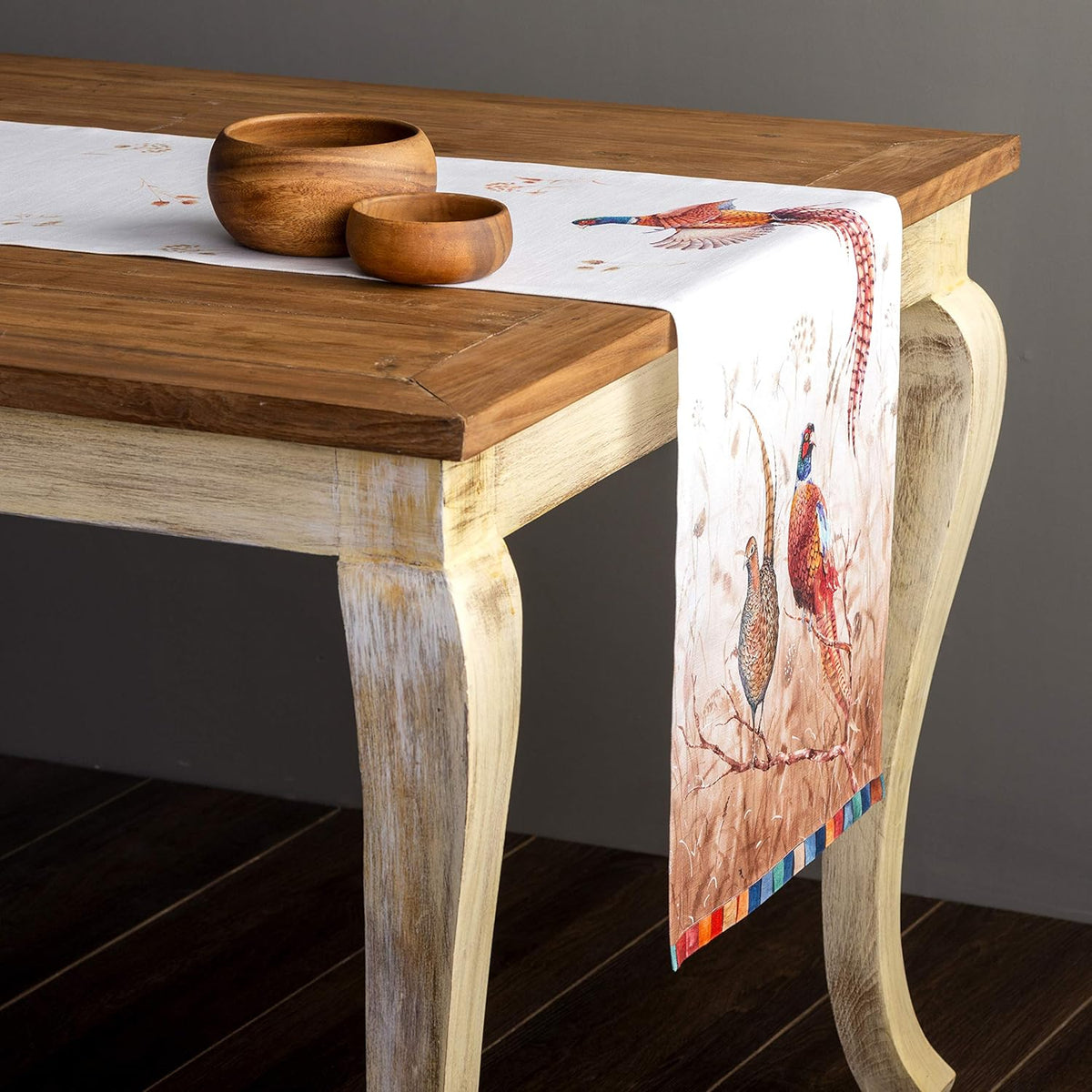 Maison d' Hermine Table Runner 100% Cotton Single Layer Table Runners 90 inches Long Decorative for