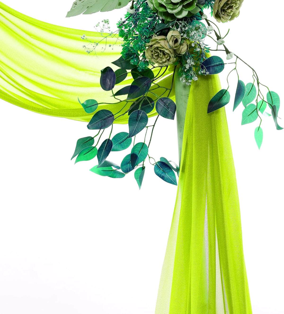VDS Pack of 1 Panel (30 Inch X 50 Feet) Wedding Arch Draping Fabric Sheer Chiffon Fabric Drapery