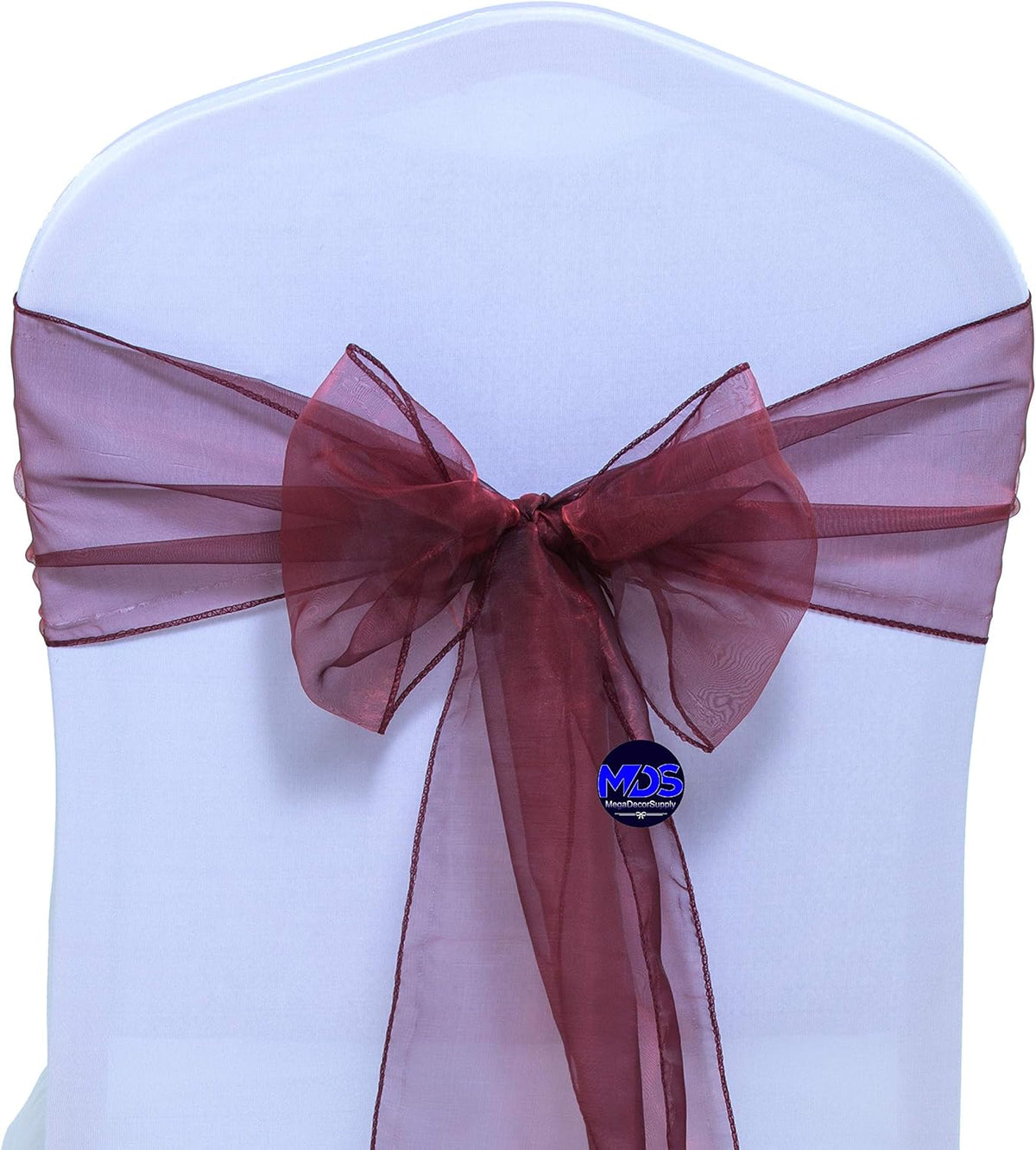 MDS Pack of 200 PCS Organza Chair Sashes Wider Dining Chair Bows Ribbon Tie Back for Wedding Party