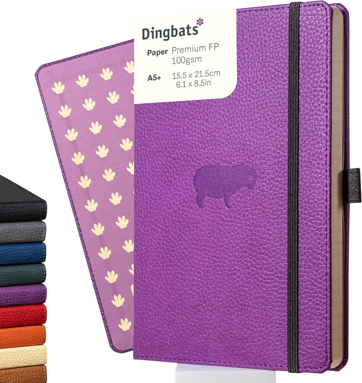 Dingbats* Wildlife Plain Writing Journal Notebook A5 - Vegan Leather Hardcover - Ideal for Work