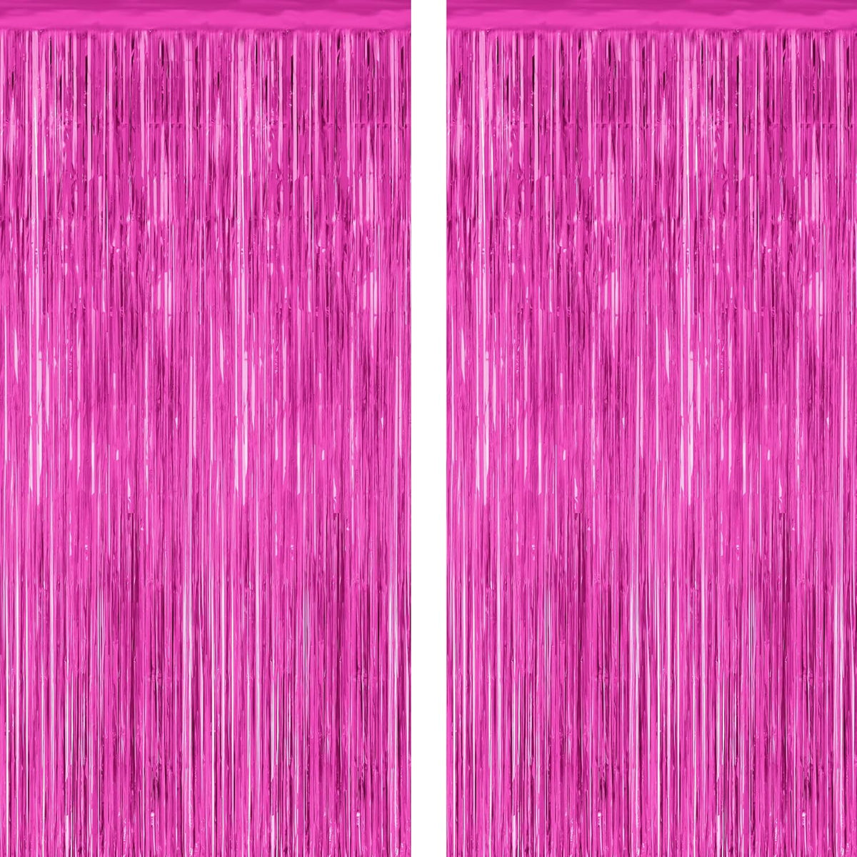 2 Pack Hot Pink Party Decorations, 3.28 FT x 7.05 FT Hot Pink Backdrop, Metallic Rose Red Photo