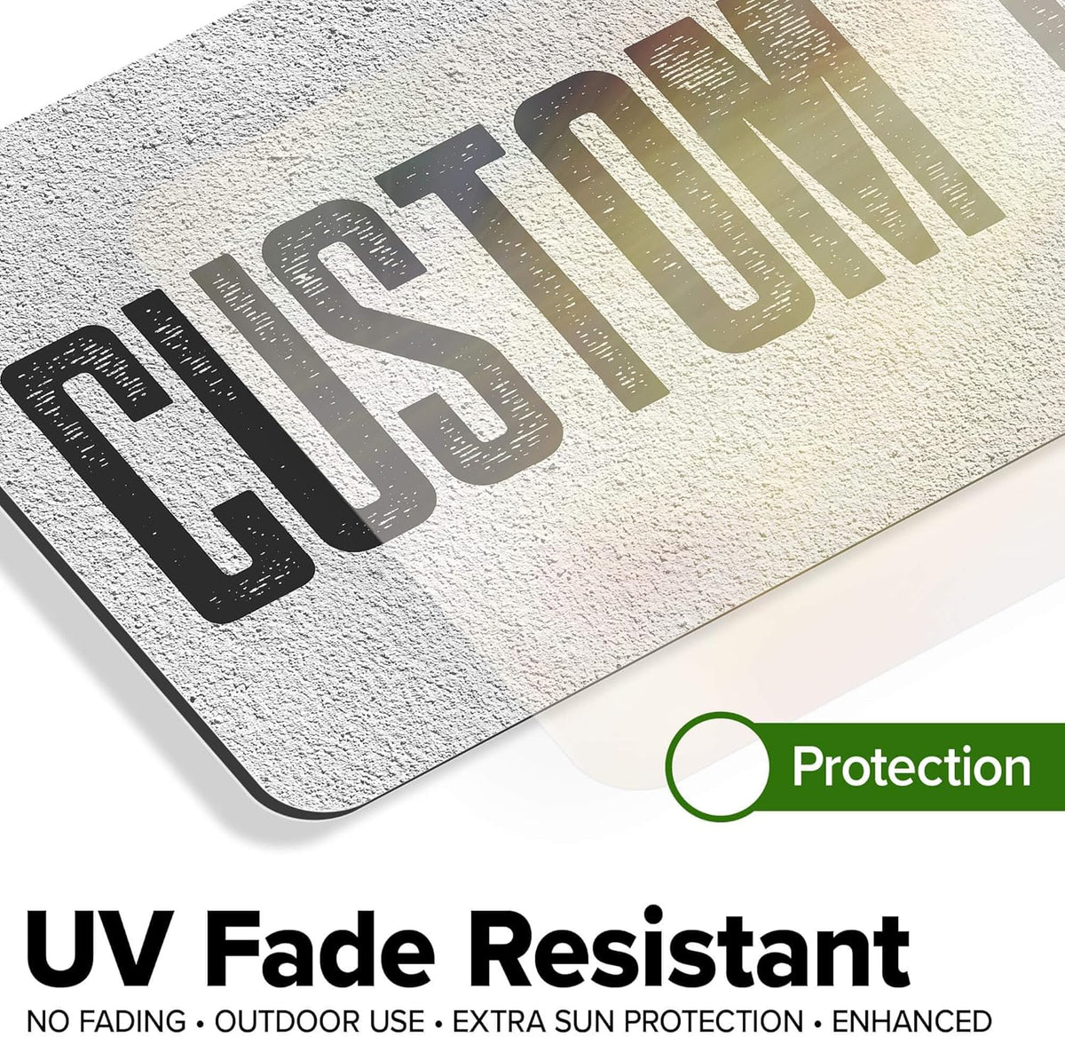 Custom Sign, Custom Street Sign, 11 Font Colors, 13 Font Styles, 4 Hole Options, 22 Sizes, 6x12