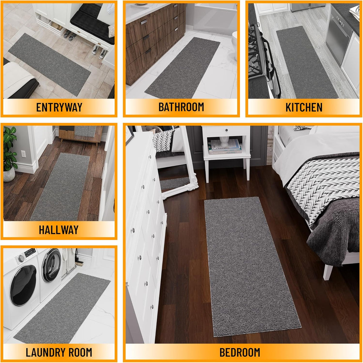 Ottomanson 2' x 3' Shaggy Area Rug - Plush & Cozy Non-Slip Carpet for Bedroom, Living Room &